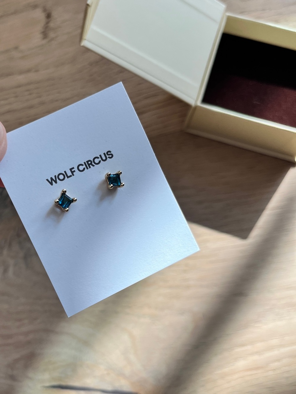 WC Studs in Blue Topaz and Gold
